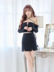 画像17: XSサイズあり【ROBE de FLEURS Glossy/ローブ・ド・フルール グロッシー】リブニット/ アームカバー/ フロントジップ/ ストレッチ/ タイト/ セットアップ/ ミニドレス/ キャバドレス[OF2] (17)