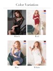 画像19: XSサイズあり【ROBE de FLEURS Glossy/ローブ・ド・フルール グロッシー】クロスビジュー/ チョーカー風/ レース/ 袖/ タイト/ ミニドレス/ キャバドレス[OF2] (19)