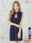 画像1: XSサイズあり【ROBE de FLEURS Glossy/ローブ・ド・フルール グロッシー】ジッパー/ リブニット/ シンプル/ ワンカラー/ ノースリーブ/ タイト/ ミニドレス/ キャバドレス[OF2] (1)