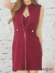 画像10: XSサイズあり【ROBE de FLEURS Glossy/ローブ・ド・フルール グロッシー】ジッパー/ リブニット/ シンプル/ ワンカラー/ ノースリーブ/ タイト/ ミニドレス/ キャバドレス[OF2] (10)