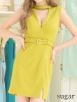 画像45: XSサイズあり【ROBE de FLEURS Glossy/ローブ・ド・フルール グロッシー】チョーカー風ベルト/ カットアウト/ シンプル/ ワンカラー/ ノースリーブ/ タイト/ ミニドレス/ キャバドレス[OF2] (45)