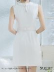 画像21: XSサイズあり【ROBE de FLEURS Glossy/ローブ・ド・フルール グロッシー】襟付き/ レザーベルトデザイン/ ノースリーブ/ シンプル/ ワンカラー/ タイト/ ミニドレス/ キャバドレス[OF2] (21)