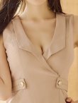 画像10: XSサイズあり【ROBE de FLEURS Glossy/ローブ・ド・フルール グロッシー】襟付き/ レザーベルトデザイン/ ノースリーブ/ シンプル/ ワンカラー/ タイト/ ミニドレス/ キャバドレス[OF2] (10)