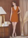 画像40: XSサイズあり【ROBE de FLEURS Glossy/ローブ・ド・フルール グロッシー】襟付き/ レザーベルトデザイン/ ノースリーブ/ シンプル/ ワンカラー/ タイト/ ミニドレス/ キャバドレス[OF2] (40)