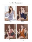 画像50: XSサイズあり【ROBE de FLEURS Glossy/ローブ・ド・フルール グロッシー】襟付き/ レザーベルトデザイン/ ノースリーブ/ シンプル/ ワンカラー/ タイト/ ミニドレス/ キャバドレス[OF2] (50)