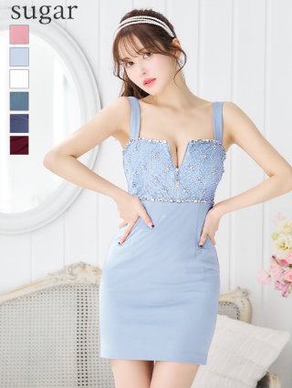 XSサイズあり【Glossy/グロッシー】バストジッパー/ ビジュー