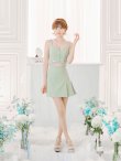 画像16: XSサイズあり【ROBE de FLEURS Glossy/ローブ・ド・フルール グロッシー】ベルトデザイン/ サイドプリーツ/ ノースリーブ/ フレア/ セットアップ/ ミニドレス/ キャバドレス[OF2] (16)