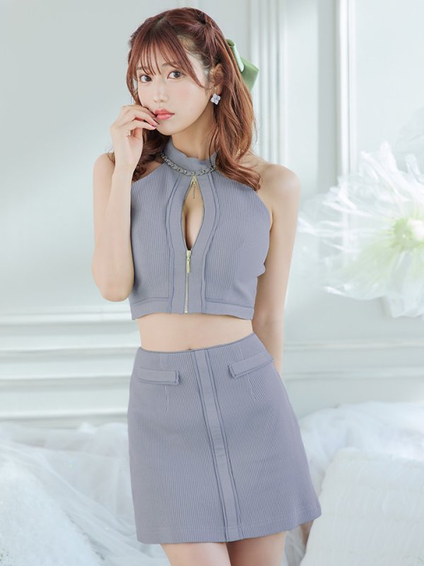 ブルー モデル:阿部なつき 身長:160cm 着用サイズ:Sサイズ