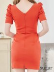 画像17: XSサイズあり【ROBE de FLEURS Glossy/ローブ・ド・フルール グロッシー】フロントジップ/ パフスリーブ/ ストレッチ/ 無地/ ワンカラー/ タイト/ ミニドレス/ キャバドレス[OF2] (17)