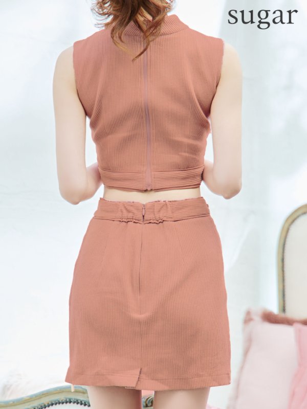 画像10: XSサイズあり【Glossy/グロッシー】シンプル/ バストカット/ リブニット/ ノースリーブ/ ワンカラー/ タイト/ セットアップ/ ミニドレス/ キャバドレス[OF08] (10)