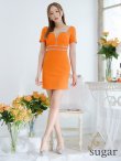 画像28: XSサイズあり【ROBE de FLEURS Glossy/ローブ・ド・フルール グロッシー】バストジッパー/ ビジュー/ ワッフル/ ストレッチ/ 半袖/ 袖あり/ ワンカラー/ タイト/ ミニドレス/ キャバドレス[OF2] (28)