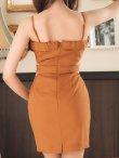 画像9: XSサイズあり【ROBE de FLEURS Glossy/ローブ・ド・フルール グロッシー】フロントジッパー/ ベルト/ キャミソール/ シアー/ タイト/ ミニドレス/ キャバドレス[OF2] (9)