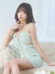 画像29: XSサイズあり【ROBE de FLEURS Glossy/ローブ・ド・フルール グロッシー】フロントジッパー/ ベルト/ キャミソール/ シアー/ タイト/ ミニドレス/ キャバドレス[OF2] (29)