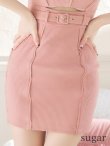 画像11: XSサイズあり【ROBE de FLEURS Glossy/ローブ・ド・フルール グロッシー】ウエストカット/ ベルトデザイン/ シンプル/ タイト/ ミニドレス/ キャバドレス[OF2] (11)