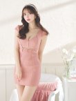 画像4: XSサイズあり【ROBE de FLEURS Glossy/ローブ・ド・フルール グロッシー】ウエストカット/ ベルトデザイン/ シンプル/ タイト/ ミニドレス/ キャバドレス[OF2] (4)