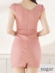 画像9: XSサイズあり【ROBE de FLEURS Glossy/ローブ・ド・フルール グロッシー】ウエストカット/ ベルトデザイン/ シンプル/ タイト/ ミニドレス/ キャバドレス[OF2] (9)