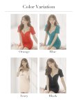 画像32: XSサイズあり【ROBE de FLEURS Glossy/ローブ・ド・フルール グロッシー】バストオープンジッパー/ サイドパイピング/ 半袖/ 袖あり/ タイト/ ミニドレス/ キャバドレス[OF2] (32)