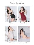 画像29: XSサイズあり【ROBE de FLEURS Glossy/ローブ・ド・フルール グロッシー】バストビジュー/ ラメニット/ シンプル/ キャミ/ タイト/ ミニドレス/ キャバドレス[OF2] (29)