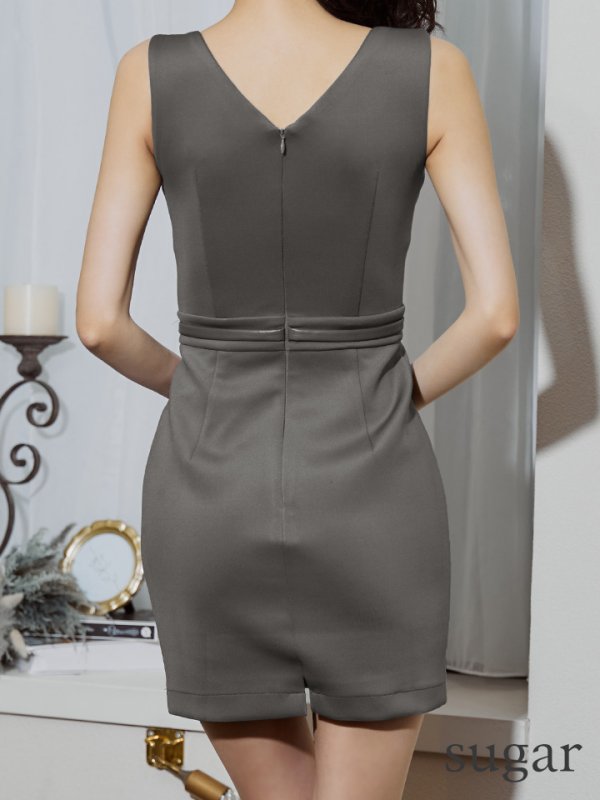 画像31: XSサイズあり【Glossy/グロッシー】ベルトデザイン/ ノースリーブ/ シンプル/ タイト/ ミニドレス/ キャバドレス[OF08] (31)