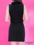 画像12: XSサイズあり【ROBE de FLEURS Glossy/ローブ・ド・フルール グロッシー】スタイリッシュカラー/ 襟付き/ ノースリーブ/ ワンカラー/ ストレッチ/ タイト/ ショート/ セットアップ/ ミニドレス/ キャバドレス[OF2] (12)