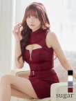 画像16: XSサイズあり【ROBE de FLEURS Glossy/ローブ・ド・フルール グロッシー】フロントジップ/ ノースリーブ/ ストレッチ/ 無地/ ワンカラー/ タイト/ セットアップ/ ミニドレス/ キャバドレス[OF2] (16)