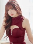 画像18: XSサイズあり【ROBE de FLEURS Glossy/ローブ・ド・フルール グロッシー】フロントジップ/ ノースリーブ/ ストレッチ/ 無地/ ワンカラー/ タイト/ セットアップ/ ミニドレス/ キャバドレス[OF2] (18)