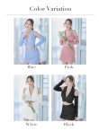 画像33: XSサイズあり【ROBE de FLEURS Glossy/ローブ・ド・フルール グロッシー】フロントジッパー/ オフショル/ ロングスリーブ/ 袖あり/ ワンカラー/ 台形スカート/ セットアップ/ ミニドレス/ キャバドレス[OF2] (33)