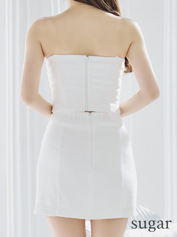 画像33: XSサイズあり【Glossy/グロッシー】バストカット/ ジッパーデザイン/ ワンカラー/ ラメ/ セットアップ/ タイト/ ミニドレス/ キャバドレス[OF08] (33)