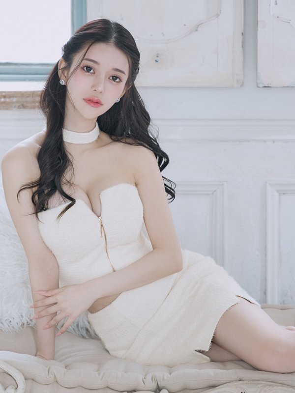 画像11: XSサイズあり【Glossy/グロッシー】バストジップ/ ストレッチニット/ シンプル/ セットアップ/ ミニドレス/ キャバドレス[OF08] (11)