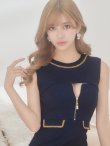 画像3: XSサイズあり【ROBE de FLEURS Glossy/ローブ・ド・フルール グロッシー】フロントジッパー/ ラメニット/ ノースリーブ/ ストレッチ/ タイト/ ミニドレス/ キャバドレス[OF2] (3)