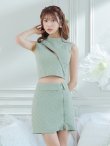 画像20: XSサイズあり【ROBE de FLEURS Glossy/ローブ・ド・フルール グロッシー】セットアップ/ マルチファスナー/ ハイネック/ ノースリーブ/ フロントジップ/ タイト/ ミニドレス/ キャバドレス[OF2] (20)