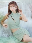 画像22: XSサイズあり【ROBE de FLEURS Glossy/ローブ・ド・フルール グロッシー】セットアップ/ マルチファスナー/ ハイネック/ ノースリーブ/ フロントジップ/ タイト/ ミニドレス/ キャバドレス[OF2] (22)