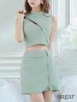 画像24: XSサイズあり【ROBE de FLEURS Glossy/ローブ・ド・フルール グロッシー】セットアップ/ マルチファスナー/ ハイネック/ ノースリーブ/ フロントジップ/ タイト/ ミニドレス/ キャバドレス[OF2] (24)