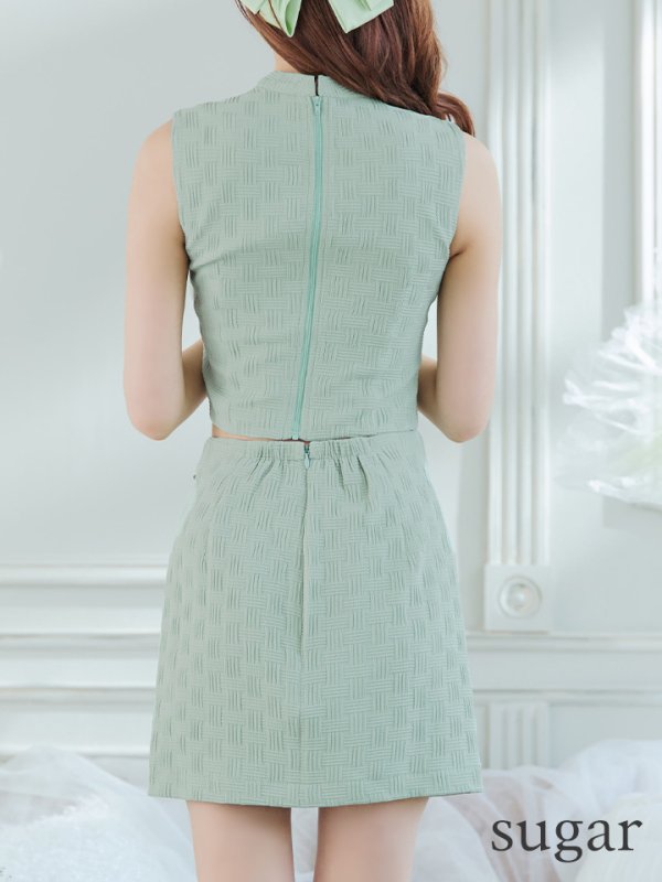 画像26: XSサイズあり【Glossy/グロッシー】セットアップ/ マルチファスナー/ ハイネック/ ノースリーブ/ フロントジップ/ タイト/ ミニドレス/ キャバドレス[OF08] (26)