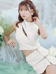 画像1: XSサイズあり【ROBE de FLEURS Glossy/ローブ・ド・フルール グロッシー】セットアップ/ マルチファスナー/ ハイネック/ ノースリーブ/ フロントジップ/ タイト/ ミニドレス/ キャバドレス[OF2] (1)