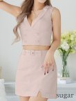画像16: XSサイズあり【ROBE de FLEURS Glossy/ローブ・ド・フルール グロッシー】襟付き/ マニッシュダブルボタン/ トラベル/ タイト/ セットアップ/ ミニドレス/ キャバドレス[OF2] (16)