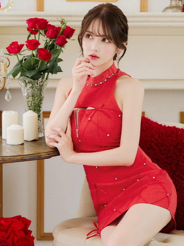 画像37: XSサイズあり【ROBE de FLEURS/ローブドフルール】バレエコアランダム/ スイート/ ミニリボン/ フレア/ ミニドレス/ キャバドレス[OF2] (37)