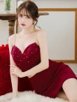 画像6: XSサイズあり【ROBE de FLEURS Glossy/ローブ・ド・フルール グロッシー】バストビジュー/ ニット/ キャミソール/ セットアップ/ ミニドレス/ キャバドレス[OF2] (6)