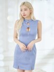 画像6: XSサイズあり【ROBE de FLEURS Glossy/ローブ・ド・フルール グロッシー】フロントジップ/ バストボタン/ リブニット/ タイト/ ミニドレス/ キャバドレス[OF2] (6)
