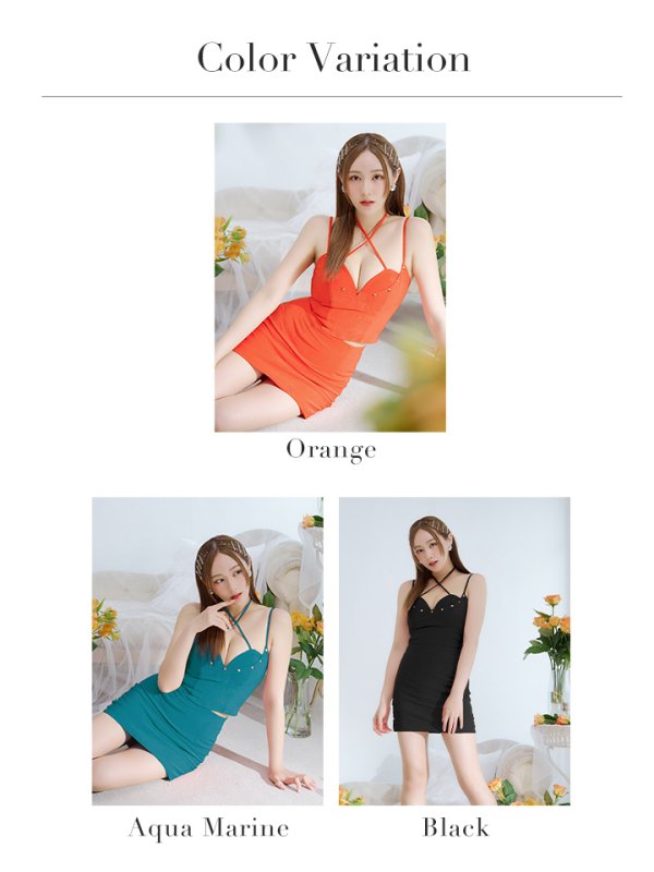 画像28: XSサイズあり【Glossy/グロッシー】スエード/ フロントクロス/ スタッズ/ タイト/ セットアップ/ ミニドレス/ キャバドレス[OF08] (28)