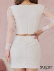 ホワイト モデル：如月れい　身長：156cm　着用サイズ：Sサイズ