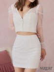 ホワイト モデル：如月れい　身長：156cm　着用サイズ：Sサイズ