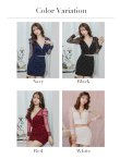 画像26: XSサイズあり【ROBE de FLEURS Glossy/ローブ・ド・フルール グロッシー】長袖/ レース/ ラップ/ ビーズ/ チュール/ セットアップ/ タイト/ ミニドレス/ キャバドレス[OF2] (26)