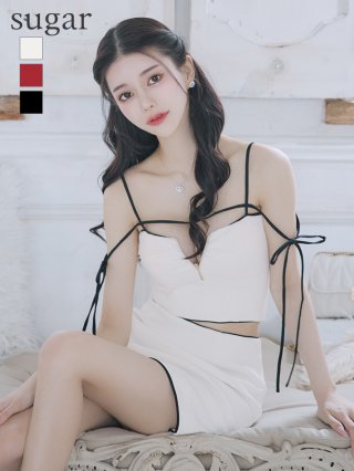 ROBE de FLEURS Glossy センタージップミニドレス Glossy by ROBE de FLEURS/グロッシー】セクシー ジップデザイン