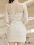画像9: XSサイズあり【ROBE de FLEURS Glossy/ローブ・ド・フルール グロッシー】長袖/ バックオープン/ タイト/ ミニドレス/ キャバドレス[OF2] (9)
