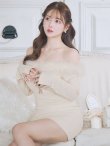 画像19: XSサイズあり【ROBE de FLEURS Glossy/ローブ・ド・フルール グロッシー】2way/ オフショル/ ファー/ バストジップ/ リブニット/ タイト/ ミニドレス/ キャバドレス[OF2] (19)