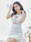 画像3: 即日発送！【ROBE de FLEURS Glossy/ローブ・ド・フルール グロッシー】ダブルジップ/ スパンコール/ ツイード/ タイト/ ミニドレス/ キャバドレス[OF2] (3)