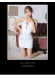 画像8: XSサイズあり【ROBE de FLEURS Glossy/ローブ・ド・フルール グロッシー】バストジッパー/ ベルトデザイン/ ホルターネック/ ミニドレス/ キャバドレス[OF2] (8)
