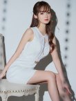 画像2: XSサイズあり【ROBE de FLEURS Glossy/ローブ・ド・フルール グロッシー】ジップ/ バストジップ/ ワンカラー/ セットアップ/  タイト/ ミニドレス/ キャバドレス[OF2] (2)