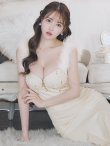 画像12: XS-Lサイズあり【ROBE de FLEURS Glossy/ローブ・ド・フルール グロッシー】フェザーショルダー/ ビジュー/ リブ/ ロングドレス/ キャバドレス long[OF2] (12)